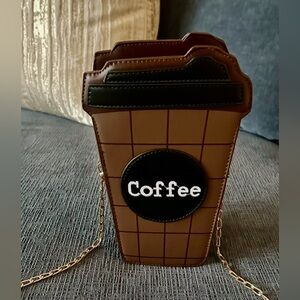 Brown Coffee Cup Crossbody Bag